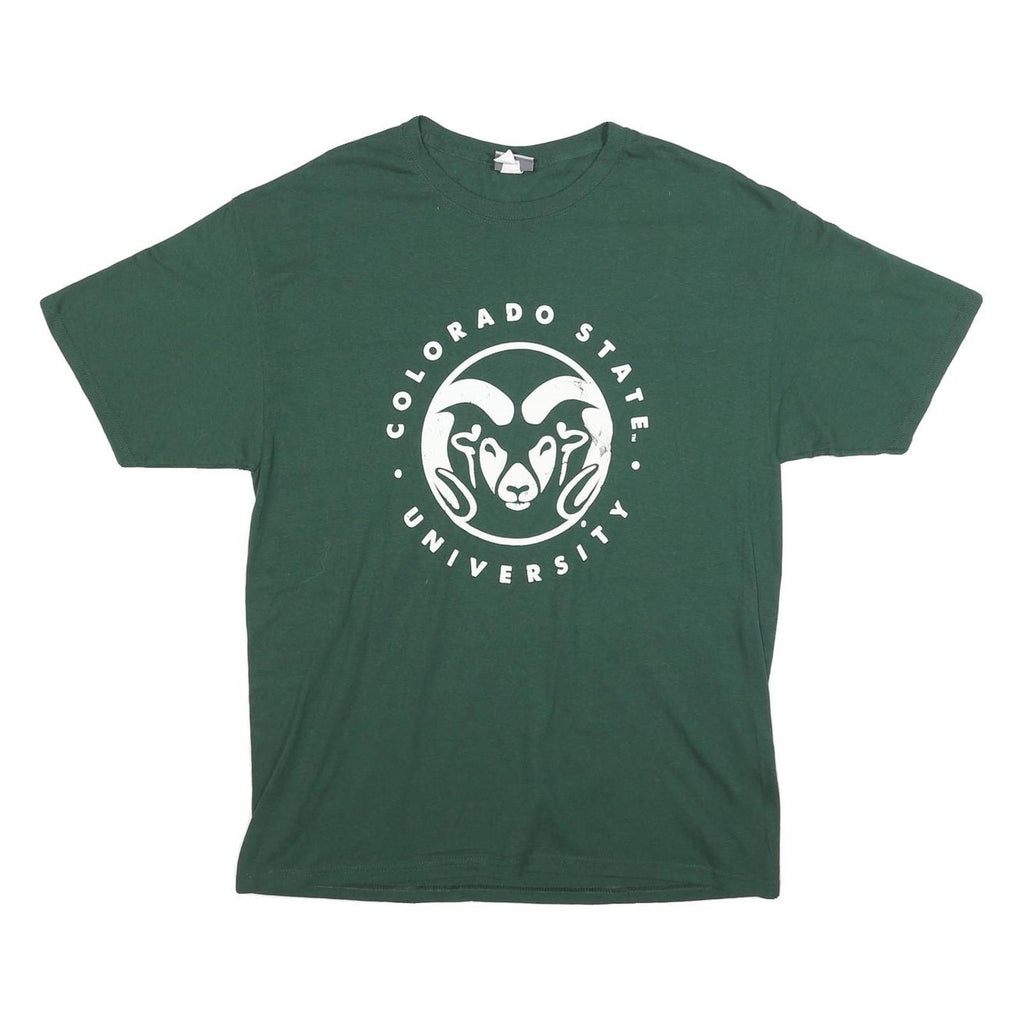 MV SPORT Mens Green Colorado State University Graphic T-Shirt L Short Sleeve