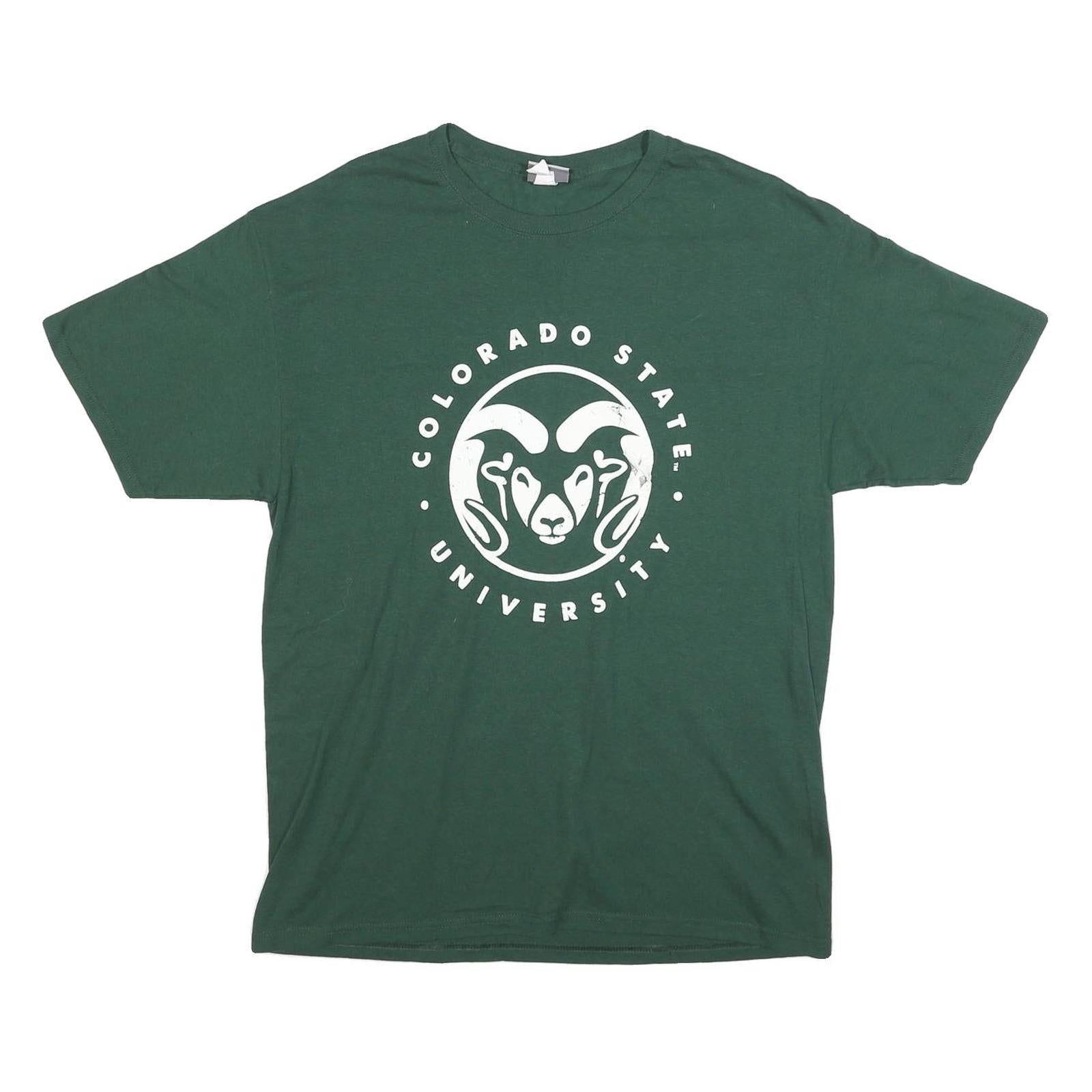 MV SPORT Mens Green Colorado State University Graphic T-Shirt L Short Sleeve