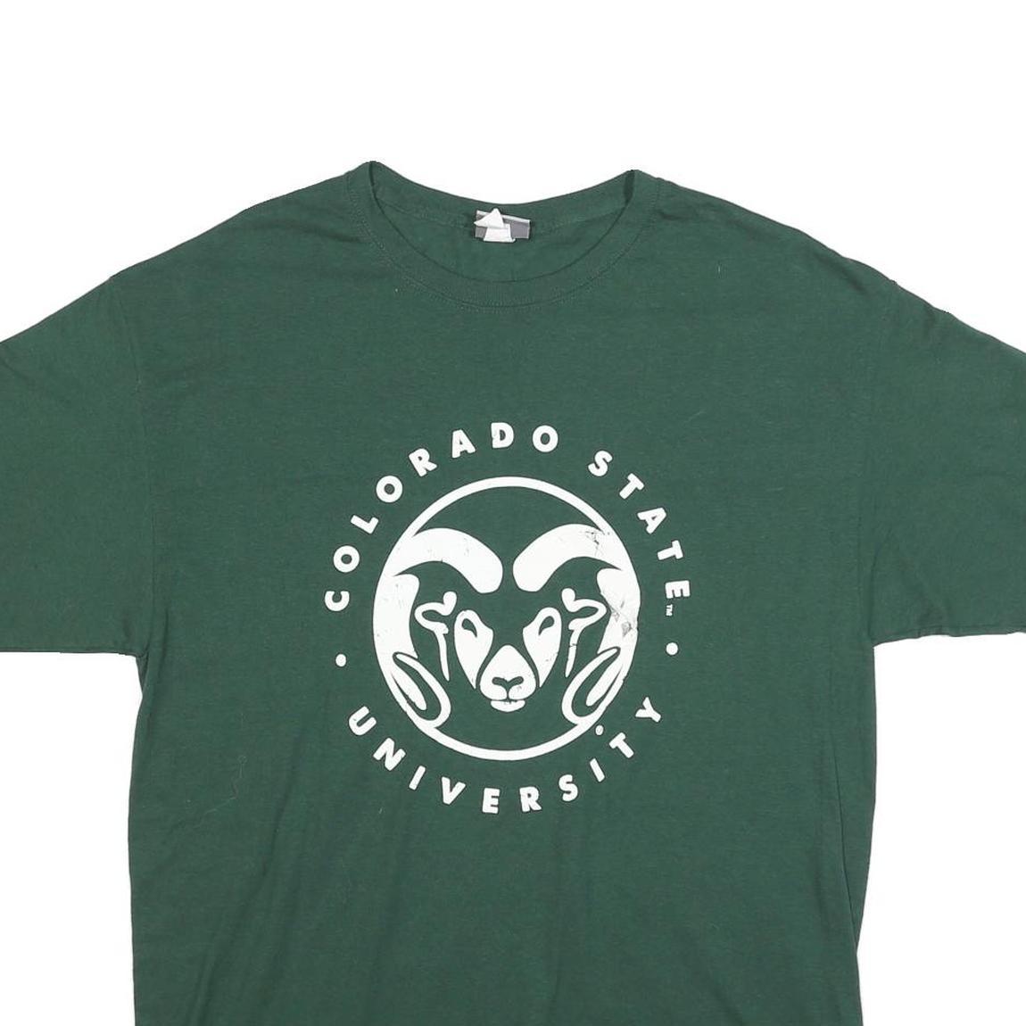 MV SPORT Mens Green Colorado State University Graphic T-Shirt L Short Sleeve