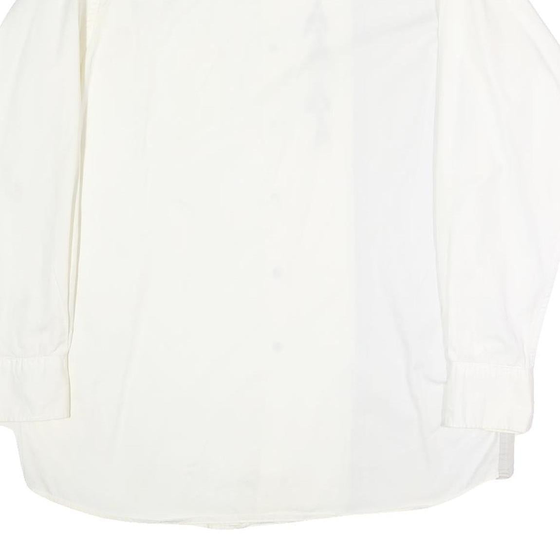 MWGAPPARREL Mens White Cotton Shirt L Embroidered Western Style Button