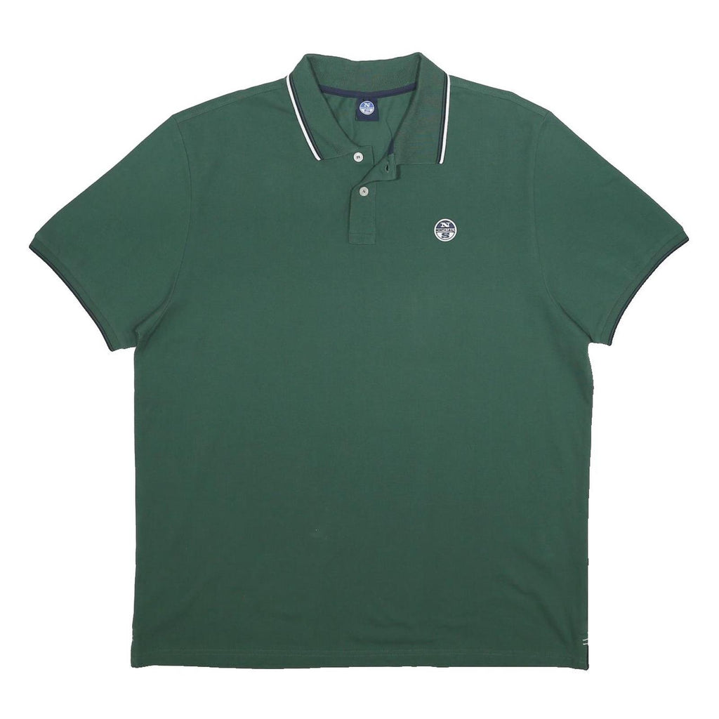 NORTH SAILS Mens Green Cotton Short Sleeve Plain Polo Shirt 3XL Classic Fit
