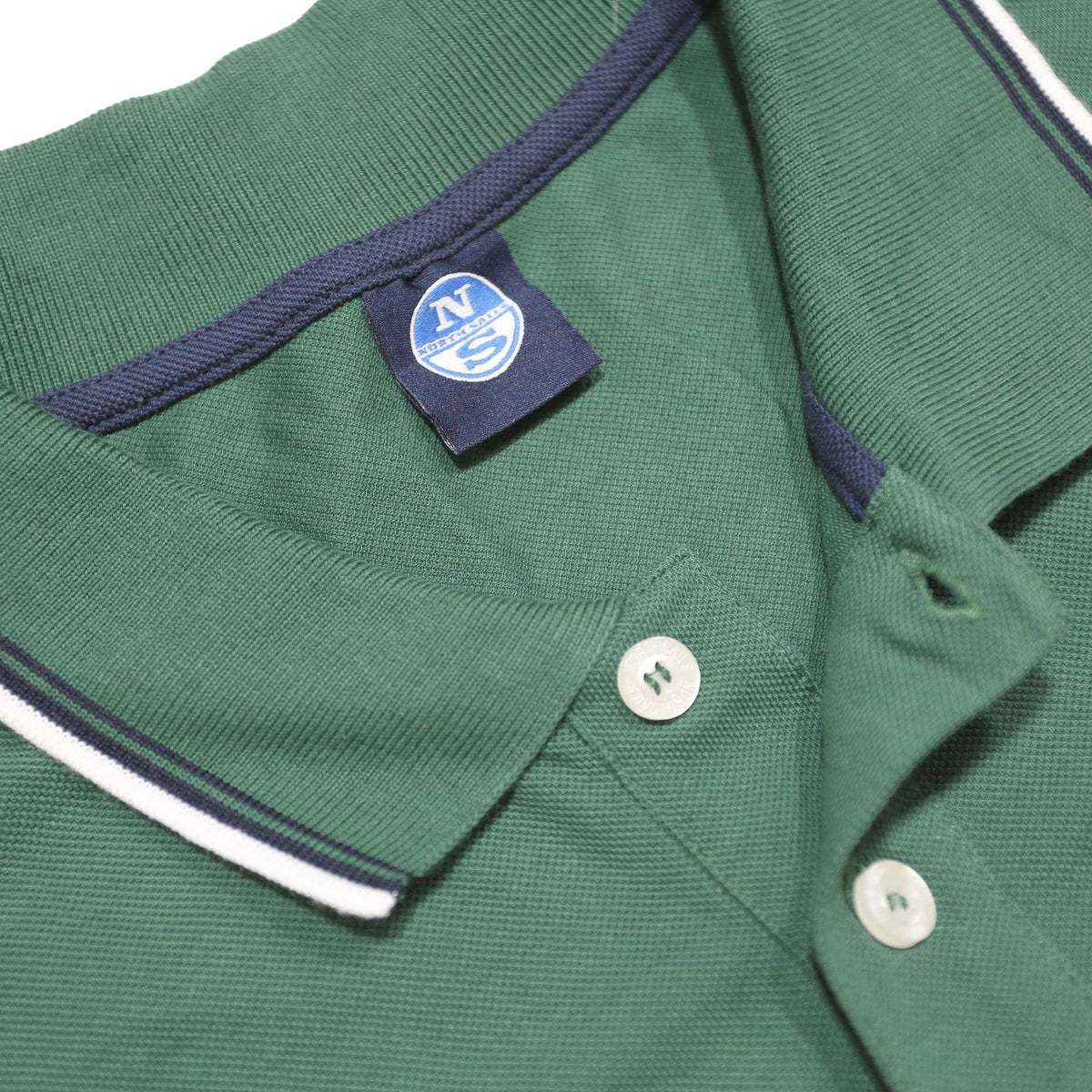 NORTH SAILS Mens Green Cotton Short Sleeve Plain Polo Shirt 3XL Classic Fit