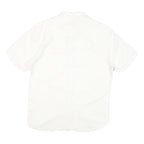 WOODY'S Mens White Shirt L Cotton Blend Casual Short Sleeve Button