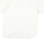 WOODY'S Mens White Shirt L Cotton Blend Casual Short Sleeve Button