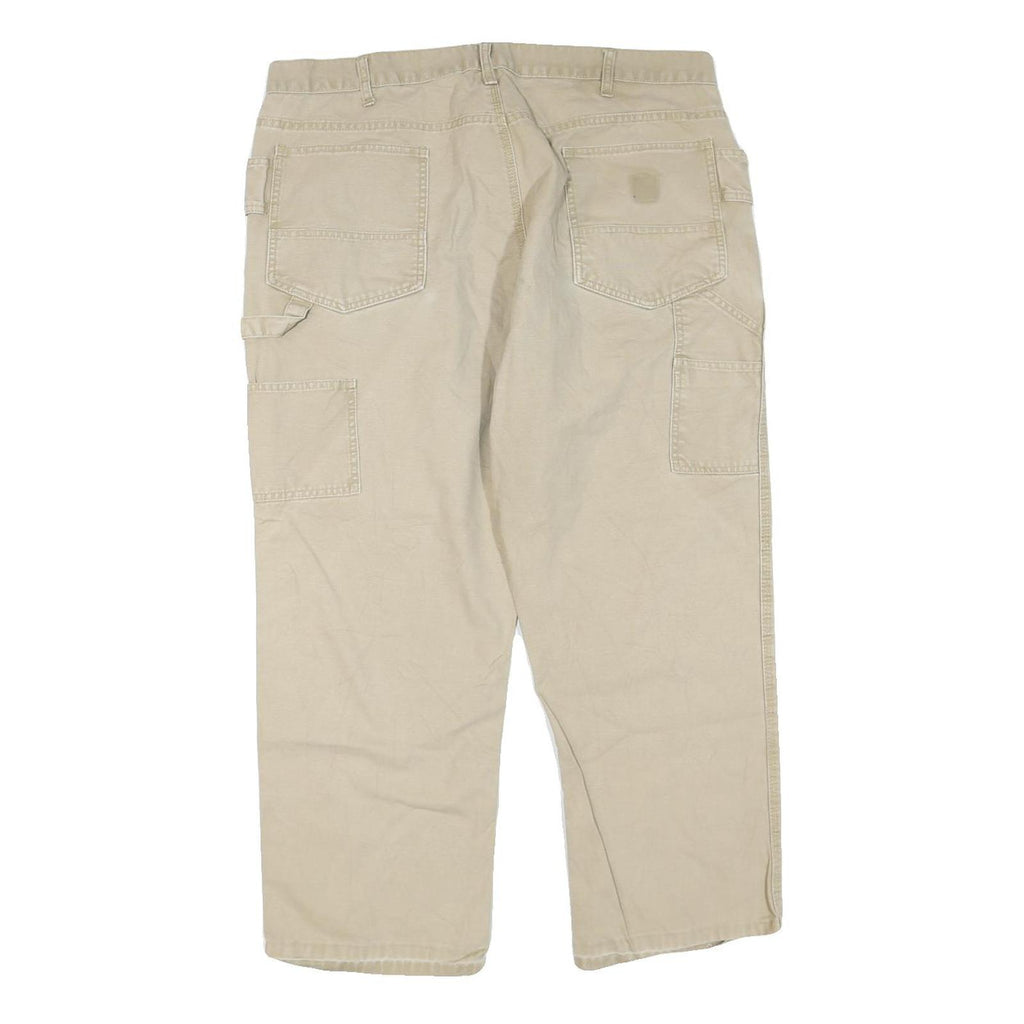 CARHARTT Mens Regular Beige Cotton Blend Regular Fit Work Trousers W40 L25