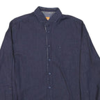 HUGO BOSS Mens Blue Printed Shirt S Cotton Blend Elegant Casual