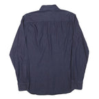 HUGO BOSS Mens Blue Printed Shirt S Cotton Blend Elegant Casual