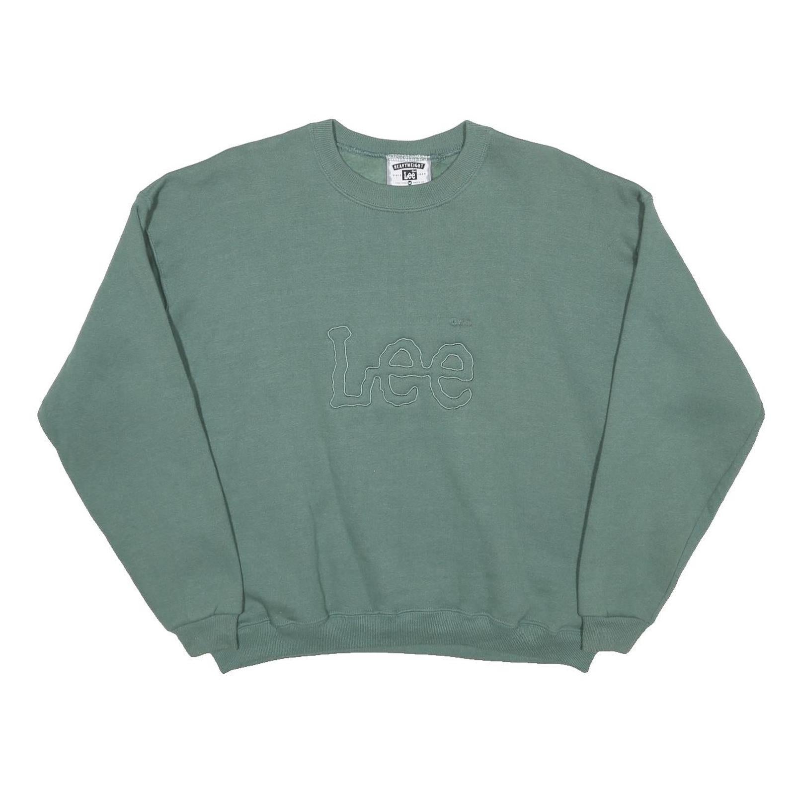 LEE Womens Green Crew Neck M Cotton Blend Casual Sweatshirt