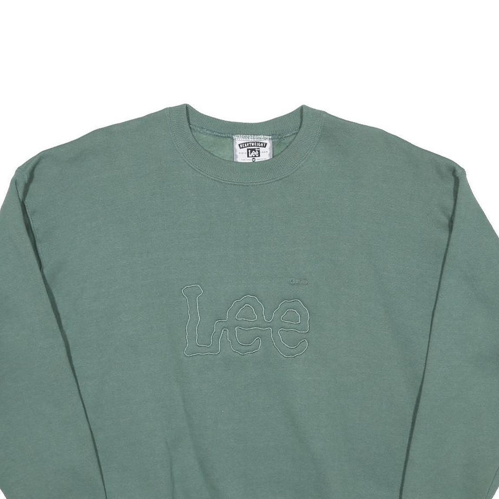 LEE Womens Green Crew Neck M Cotton Blend Casual Sweatshirt