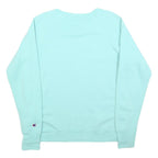 CHAMPION Womens Blue Crew Neck L Cotton Logo Sweatshirt Casual Pullover
