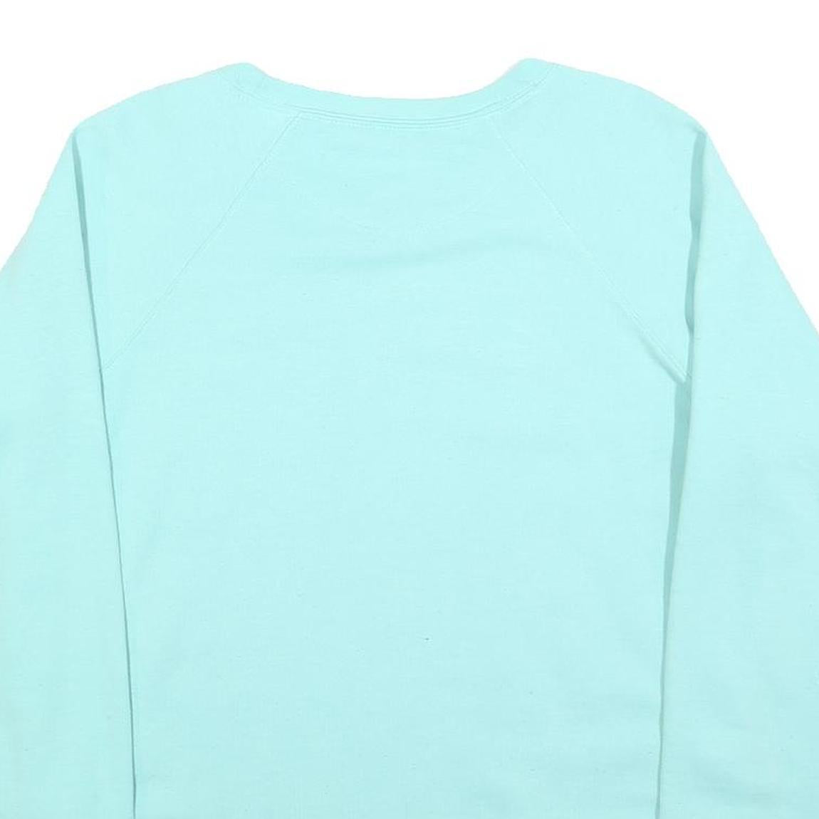 CHAMPION Womens Blue Crew Neck L Cotton Logo Sweatshirt Casual Pullover