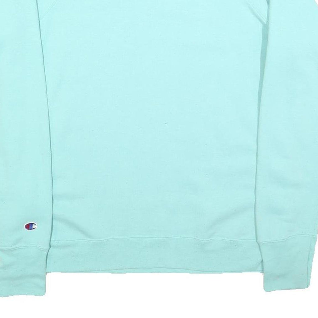 CHAMPION Womens Blue Crew Neck L Cotton Logo Sweatshirt Casual Pullover