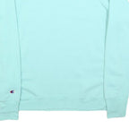 CHAMPION Womens Blue Crew Neck L Cotton Logo Sweatshirt Casual Pullover