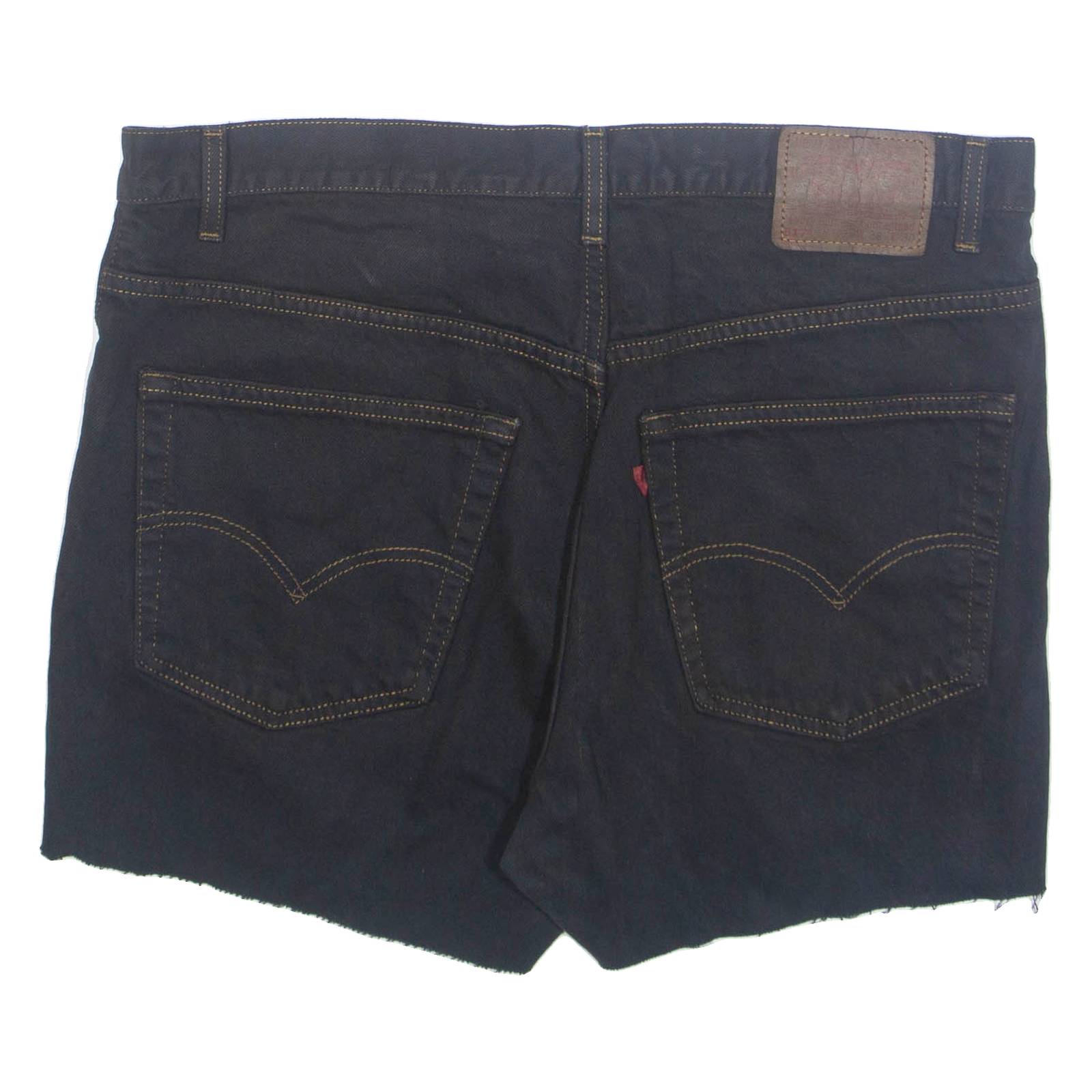 LEVI'S Womens Denim Shorts Black XL W36