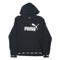 PUMA Womens Black Hoodie XL Cotton Blend Pullover Logo Print Casual