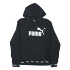 PUMA Womens Black Hoodie XL Cotton Blend Pullover Logo Print Casual