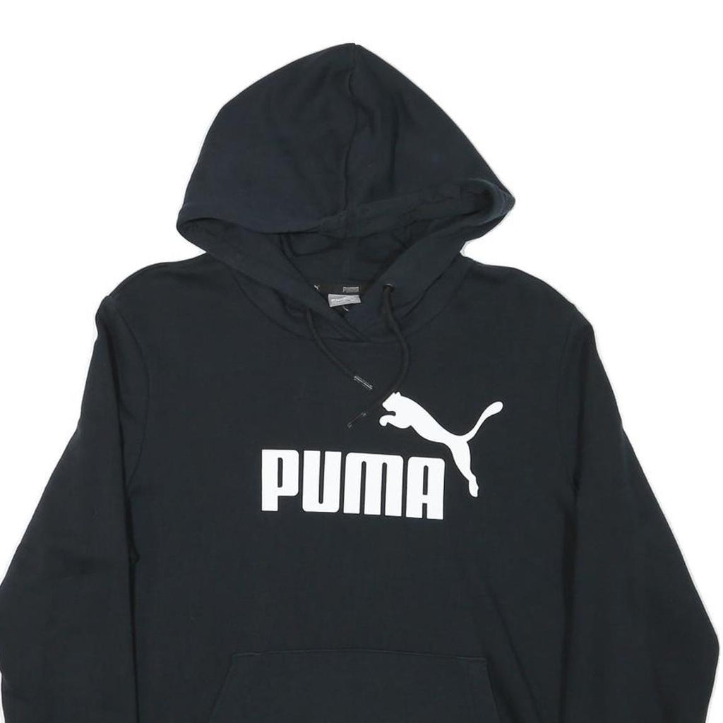 PUMA Womens Black Hoodie XL Cotton Blend Pullover Logo Print Casual