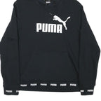 PUMA Womens Black Hoodie XL Cotton Blend Pullover Logo Print Casual