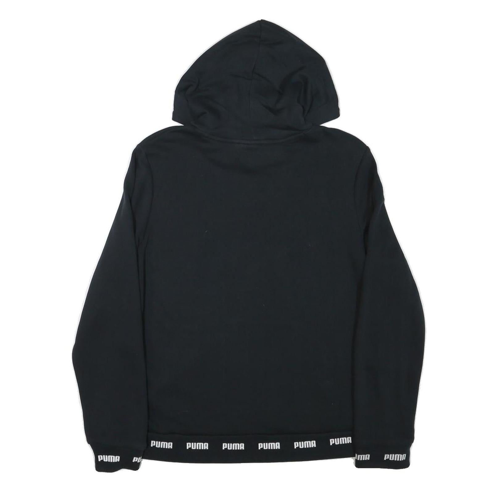 PUMA Womens Black Hoodie XL Cotton Blend Pullover Logo Print Casual