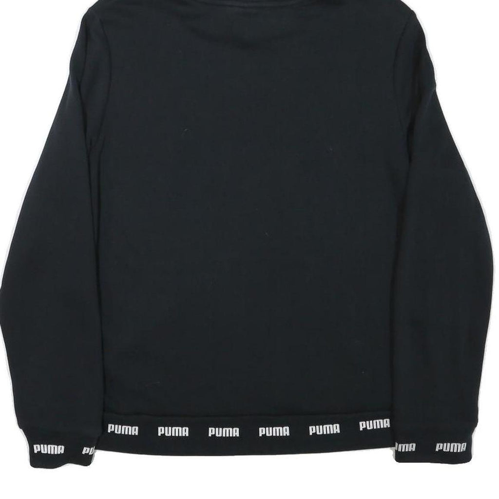 PUMA Womens Black Hoodie XL Cotton Blend Pullover Logo Print Casual