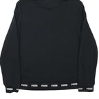 PUMA Womens Black Hoodie XL Cotton Blend Pullover Logo Print Casual