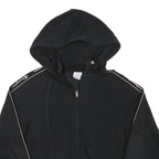 CHAMPION Womens Black Full Zip Hoodie M Logo Tape Casual Streetwear