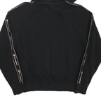 CHAMPION Womens Black Full Zip Hoodie M Logo Tape Casual Streetwear