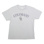 MAJESTIC Mens Grey Colorado Graphic T-Shirt L Short Sleeve Crew Neck Cotton