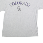 MAJESTIC Mens Grey Colorado Graphic T-Shirt L Short Sleeve Crew Neck Cotton