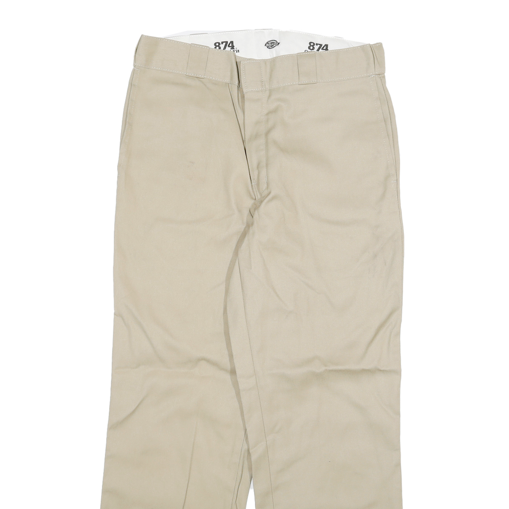 DICKIES Mens Cotton Blend Beige Regular 874 Trousers W30 L29 Classic Straight