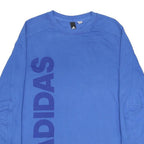 ADIDAS Mens Blue Crew Neck S Cotton Blend Sweatshirt Logo Print Casual