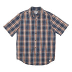CARHARTT Mens Blue & Orange Check Shirt M Cotton Blend Casual Workwear