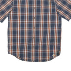CARHARTT Mens Blue & Orange Check Shirt M Cotton Blend Casual Workwear