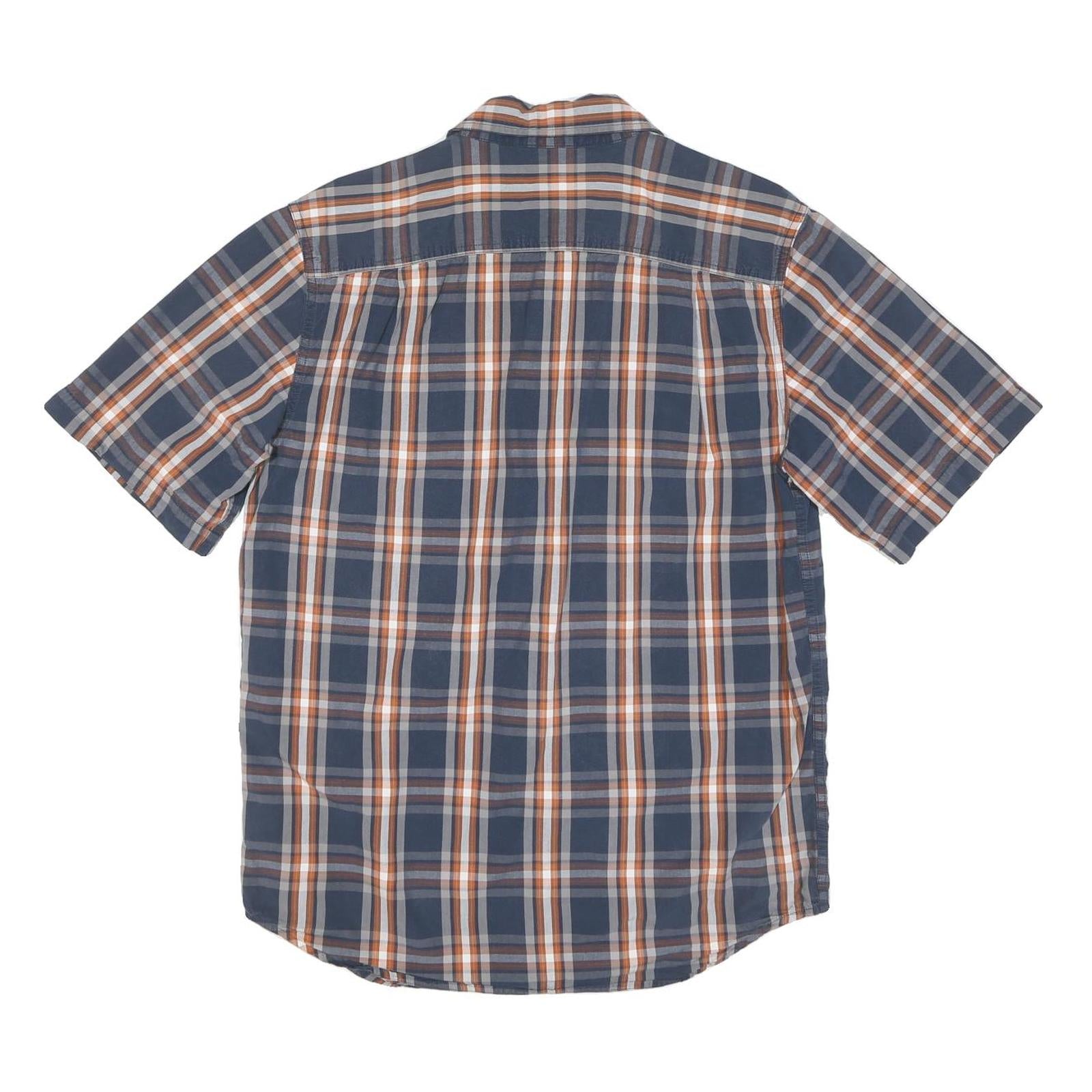 CARHARTT Mens Blue & Orange Check Shirt M Cotton Blend Casual Workwear