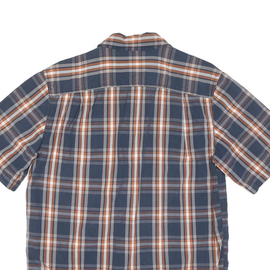 CARHARTT Mens Blue & Orange Check Shirt M Cotton Blend Casual Workwear