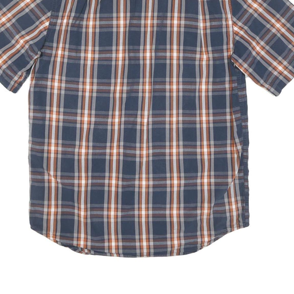 CARHARTT Mens Blue & Orange Check Shirt M Cotton Blend Casual Workwear
