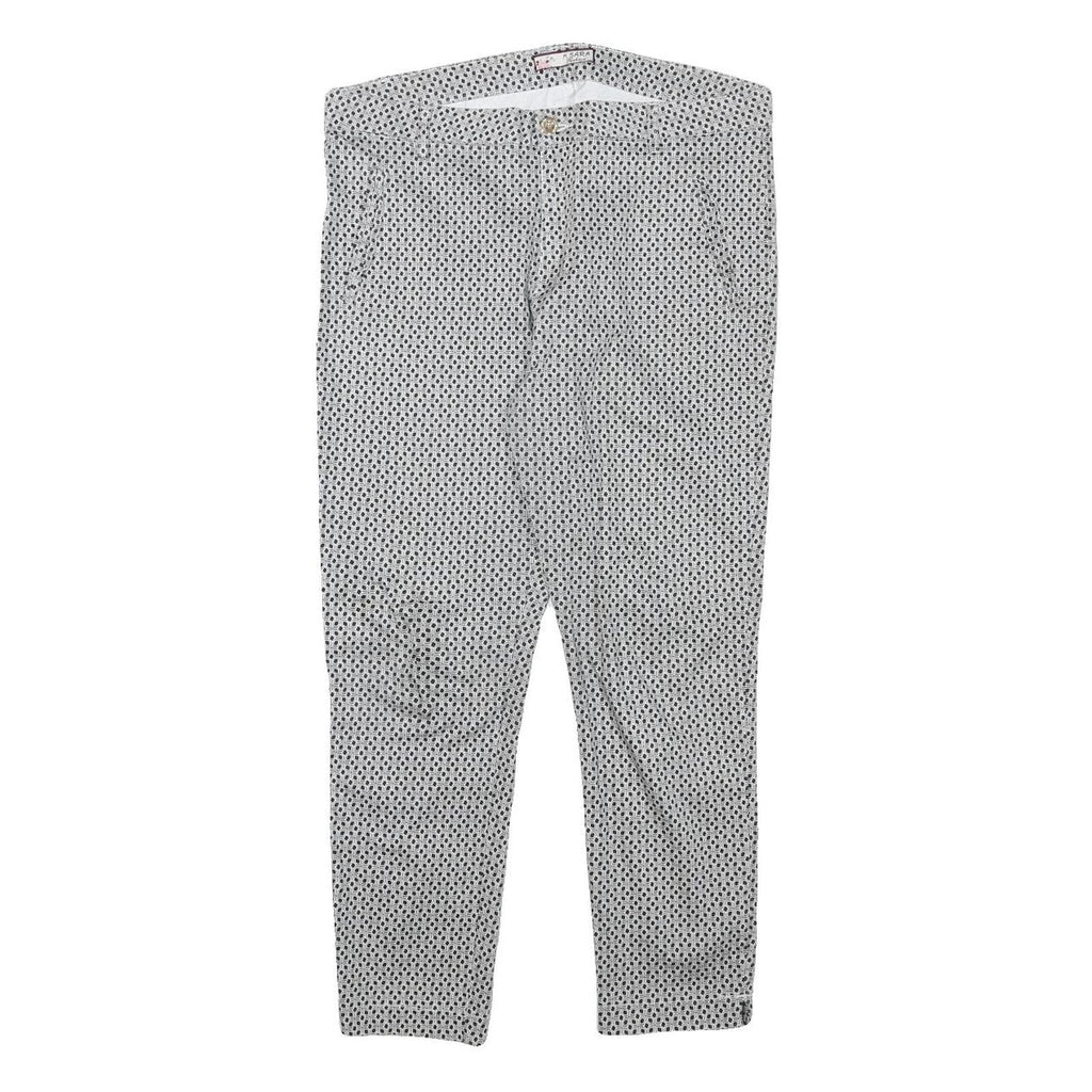 M.SARA Womens Cotton Blend White & Black Slim Tapered Trousers W32 L24 Stylish