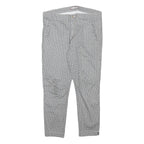 M.SARA Womens Cotton Blend White & Black Slim Tapered Trousers W32 L24 Stylish