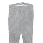 M.SARA Womens Cotton Blend White & Black Slim Tapered Trousers W32 L24 Stylish
