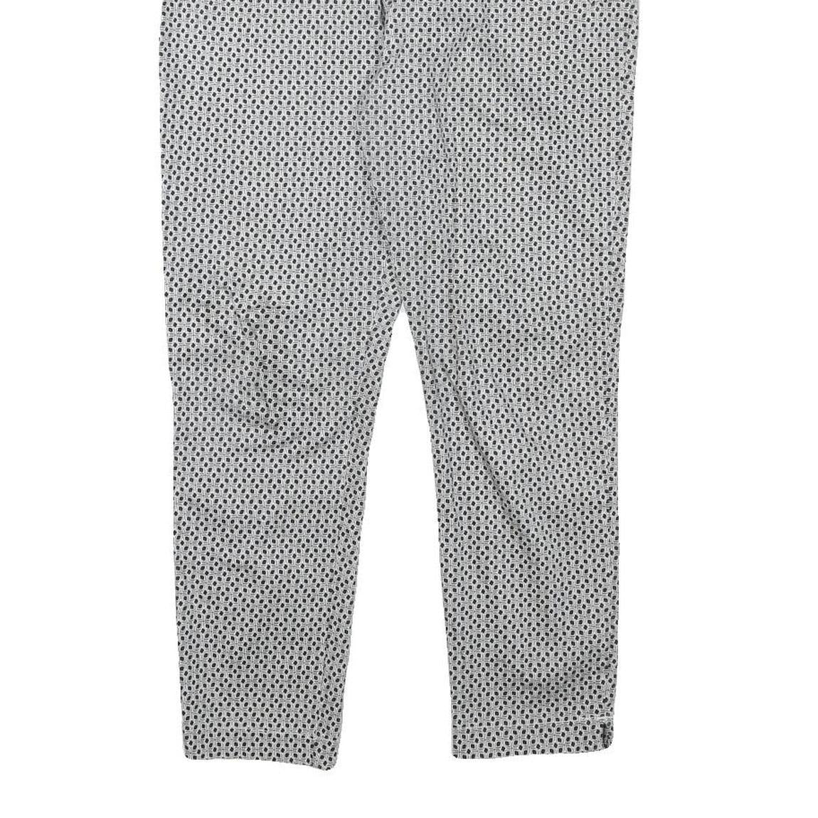 M.SARA Womens Cotton Blend White & Black Slim Tapered Trousers W32 L24 Stylish