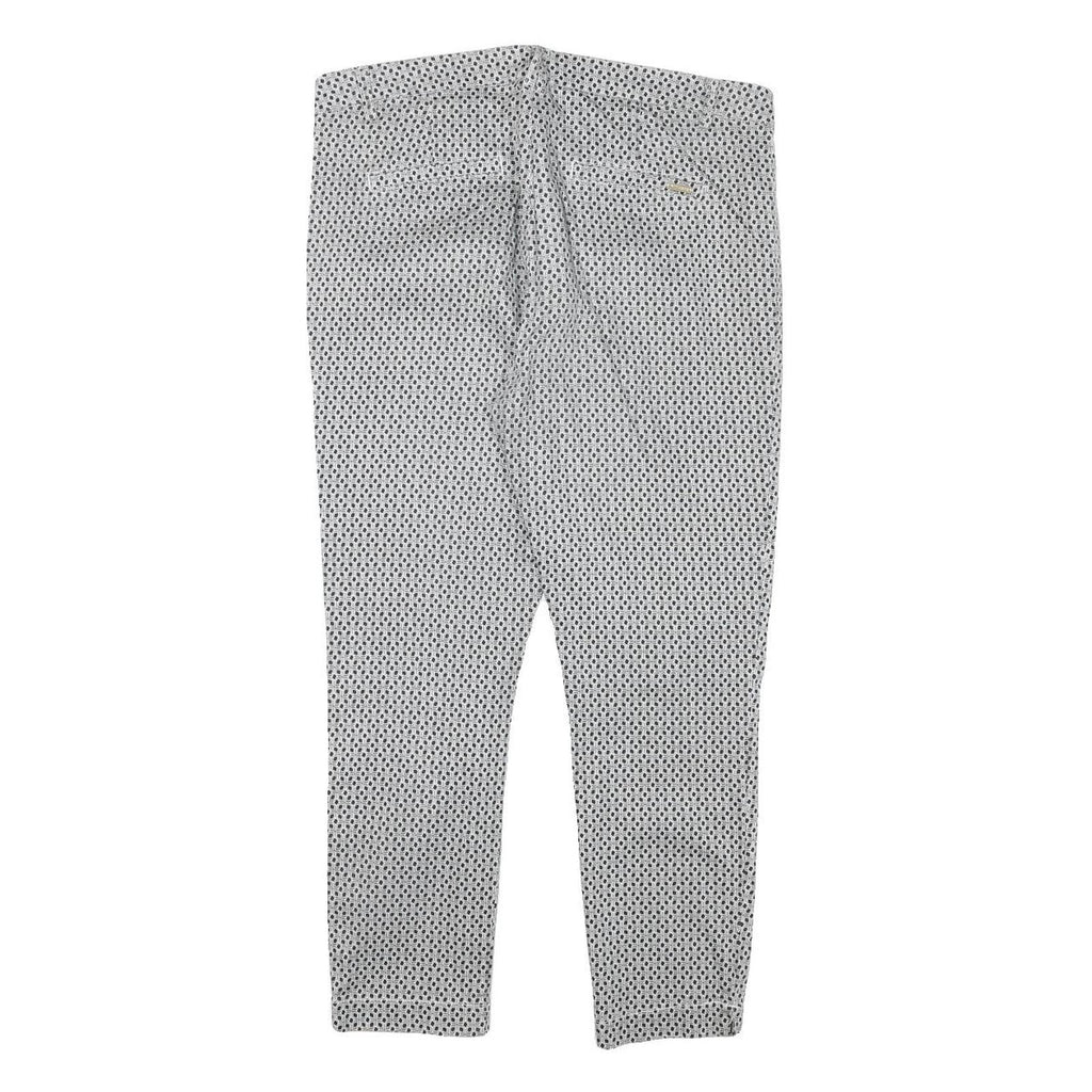 M.SARA Womens Cotton Blend White & Black Slim Tapered Trousers W32 L24 Stylish