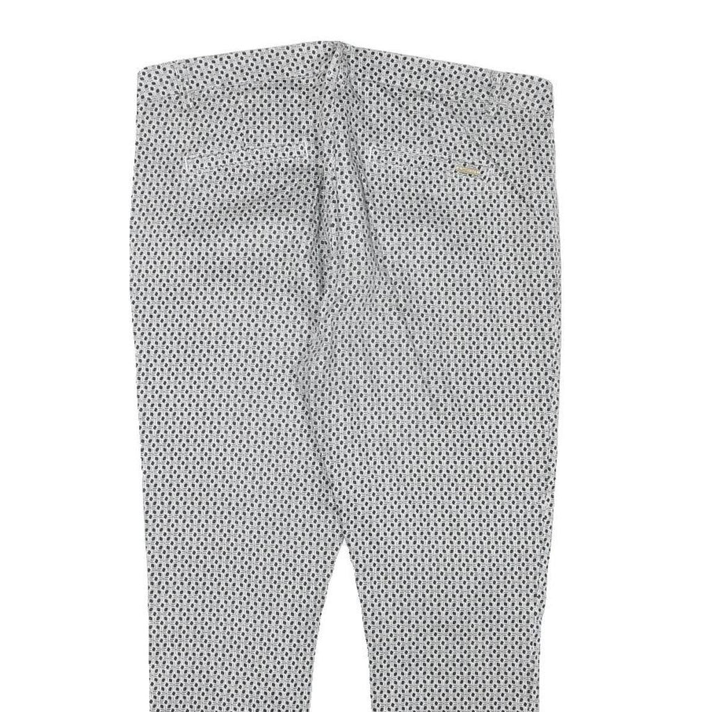 M.SARA Womens Cotton Blend White & Black Slim Tapered Trousers W32 L24 Stylish