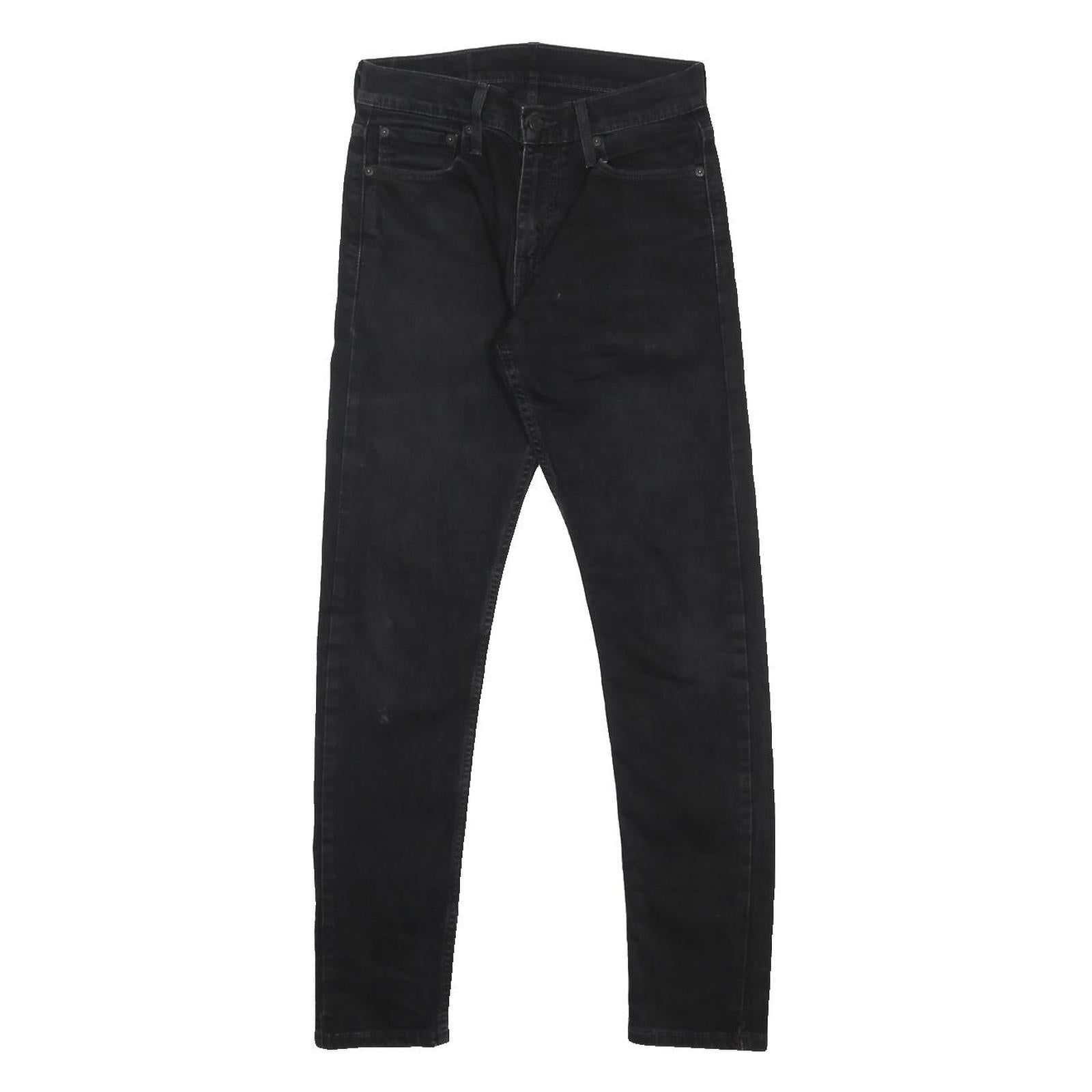 LEVI'S 512 Tapered Mens Jeans Black Slim Tapered Denim Raw W29 L32 Slim Fit Zip