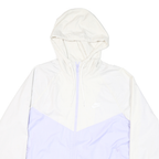 NIKE Womens White & Pale Lilac Lightweight Zip Up Jacket L Polyester Blend Plain