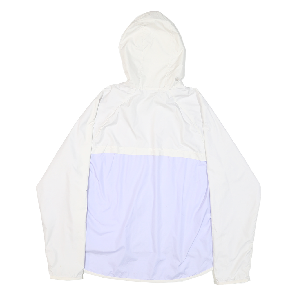 NIKE Womens White & Pale Lilac Lightweight Zip Up Jacket L Polyester Blend Plain