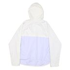 NIKE Womens White & Pale Lilac Lightweight Zip Up Jacket L Polyester Blend Plain