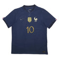NIKE France 2022-23 Mens Blue Football Shirt L Short Sleeve Crew Neck