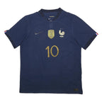 NIKE France 2022-23 Mens Blue Football Shirt L Short Sleeve Crew Neck