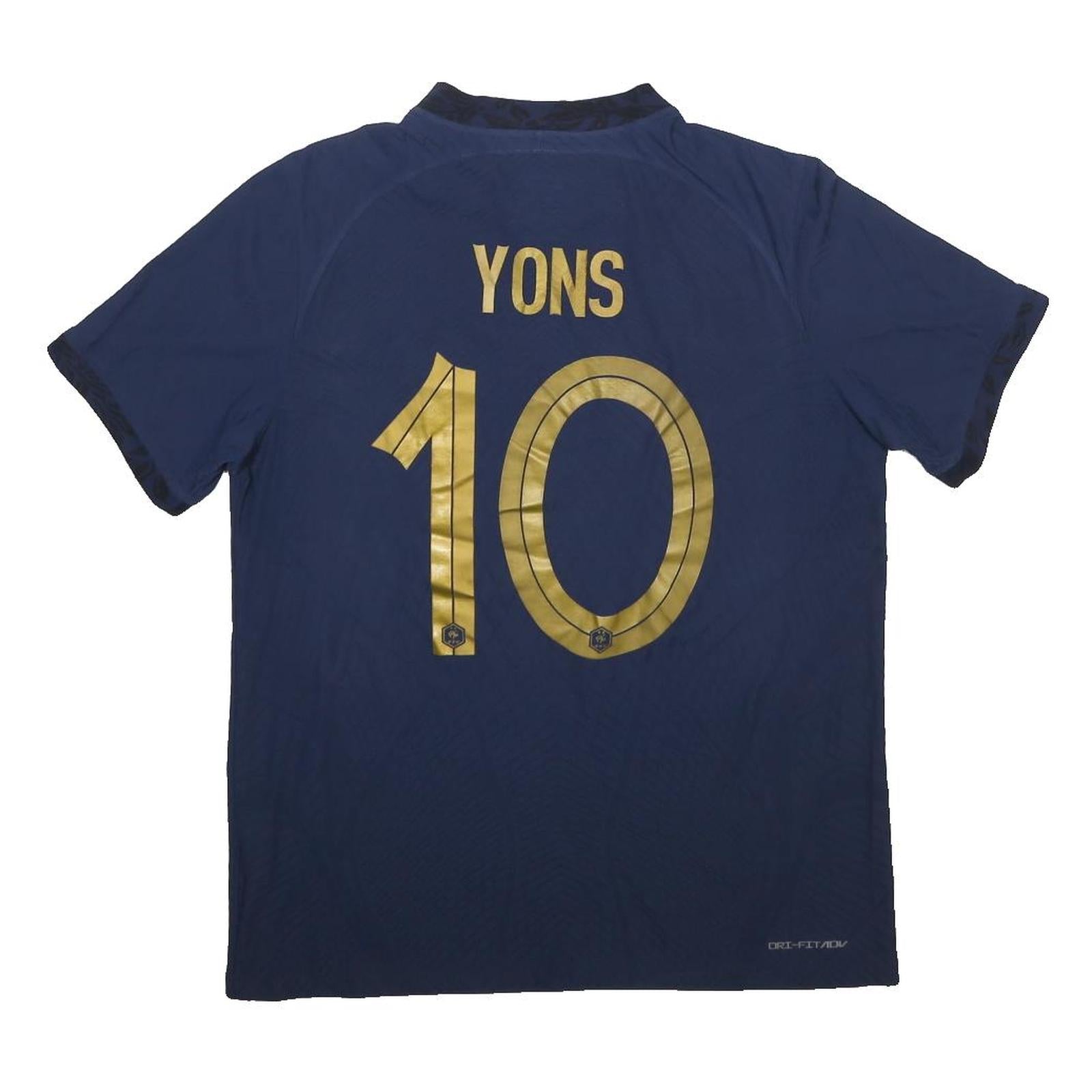 NIKE France 2022-23 Mens Blue Football Shirt L Short Sleeve Crew Neck