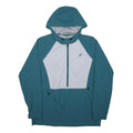 ASICS Mens Blue & White Track Jacket L Polyester Zip Hooded Sportswear